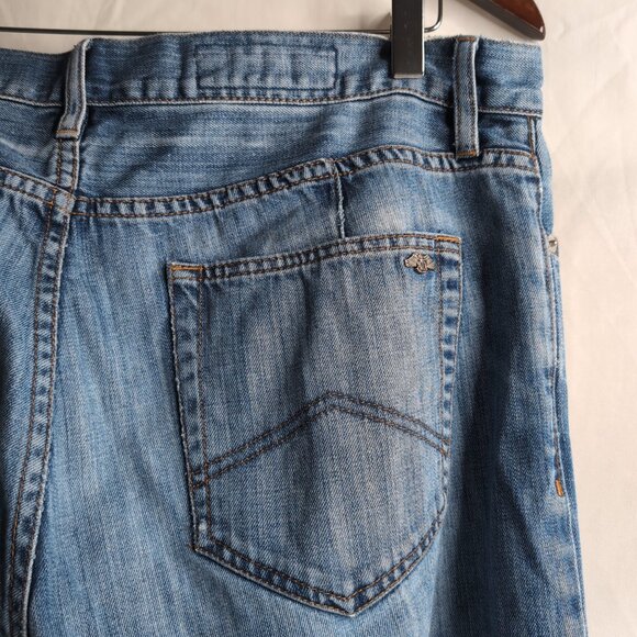 Armani Exchange 2014 Blue Denim Jeans Straight Leg Distressed, Size 34 - Picture 5 of 10